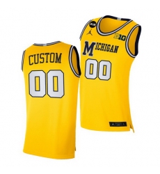 Michigan Wolverines Custom Yellow Blm Social Justice Men Jersey Michigan Wolverines Custom Yellow Blm Social Justice Men Jersey