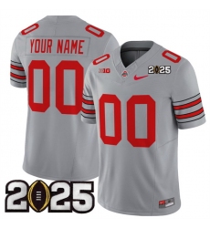 Men Ohio State Buckeyes Active Player Custom Grey 2025 CFP Final Patch F U S E  Vapor Limited Stitched Football Jersey Men Ohio State Buckeyes Active Player Custom Grey 2025 CFP Final Patch F U S E  Vapor Limited Stitched Football Jersey