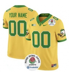 Men Oregon Ducks Active Player Custom Gold 2024 F U S E  Rose Bowl Vapor Limited Stitched Football Jersey Men Oregon Ducks Active Player Custom Gold 2024 F U S E  Rose Bowl Vapor Limited Stitched Football Jersey