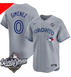 Men Toronto Blue Jays 0 Andres Gimenez Cool Base Stitched Baseball Jersey Gray Men Toronto Blue Jays 0 Andres Gimenez Cool Base Stitched Baseball Jersey Gray