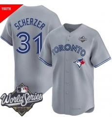 Men Toronto Blue Jays 31 Max Scherzer Gray Cool Base Stitched Baseball Jersey Men Toronto Blue Jays 31 Max Scherzer Gray Cool Base Stitched Baseball Jersey
