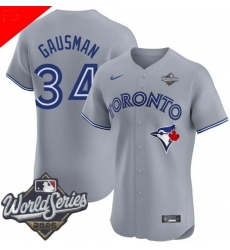Men Toronto Blue Jays 34 Kevin Gausman Gray Cool Base Stitched Baseball Jersey Men Toronto Blue Jays 34 Kevin Gausman Gray Cool Base Stitched Baseball Jersey