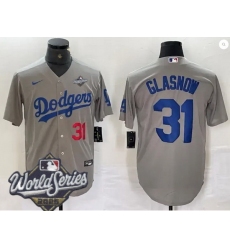 Men Los Angeles Dodgers 31 Tyler Glasnow 2025 World Series Cool Base Stitched Baseball Jersey Gray Men Los Angeles Dodgers 31 Tyler Glasnow 2025 World Series Cool Base Stitched Baseball Jersey Gray