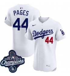 Men Los Angeles Dodgers 44 Andy Pages Cool Base 2025 World Champions Stitched Baseball Jersey White