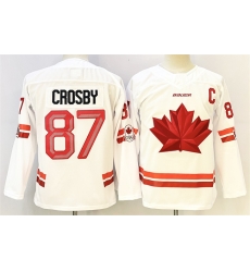 Men Canada Hockey 87 Sidney Crosby White With C Patch Stitched Jersey Men Canada Hockey 87 Sidney Crosby White With C Patch Stitched Jersey