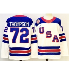 Men USA 72 Tage Thompson White 2025 2026 Stitched Jersey