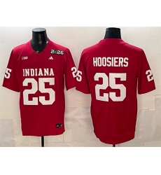 Men Indiana Hoosiers 25 Hoosiers Red F U S E  2026 Patch Stitched Football Jersey