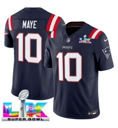Youth New England Patriots 10 Drake Maye Navy 2025 F U S E Super Bowl LX Patch Vapor Limited Stitched Football Jersey Youth New England Patriots 10 Drake Maye Navy 2025 F U S E Super Bowl LX Patch Vapor Limited Stitched Football Jersey