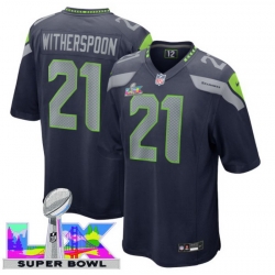 Men Women Youth Seattle Seahawks #21 Devon Witherspoon 2025 2026 Super Bowl LX F U S E Stitched NFL Jersey Blue