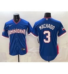 Men Dominican Republic Baseball 3 Manny Machado Royal 2026 World Baseball Classic Road Stadium Stitched Jersey Men Dominican Republic Baseball 3 Manny Machado Royal 2026 World Baseball Classic Road Stadium Stitched Jersey