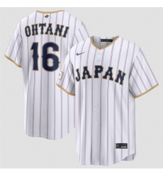Men Japan Baseball  16 Shohei Ohtani White 2026 World Baseball Classic Home Stadium Stitched Jersey