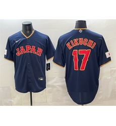 Men Japan Baseball 17 Yusei Kikuchi Navy 2026 World Baseball Classic Road Stadium Stitched Jersey Men Japan Baseball 17 Yusei Kikuchi Navy 2026 World Baseball Classic Road Stadium Stitched Jersey