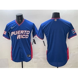 Men Puerto Rico Baseball Blank Blue 2026 World Baseball Classic Road Stadium Stitched Jersey