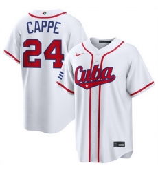 Men Cuba Baseball 24 Yiddi Cappe White 2026 World Baseball Classic Home Stadium Stitched Jersey Men Cuba Baseball 24 Yiddi Cappe White 2026 World Baseball Classic Home Stadium Stitched Jersey